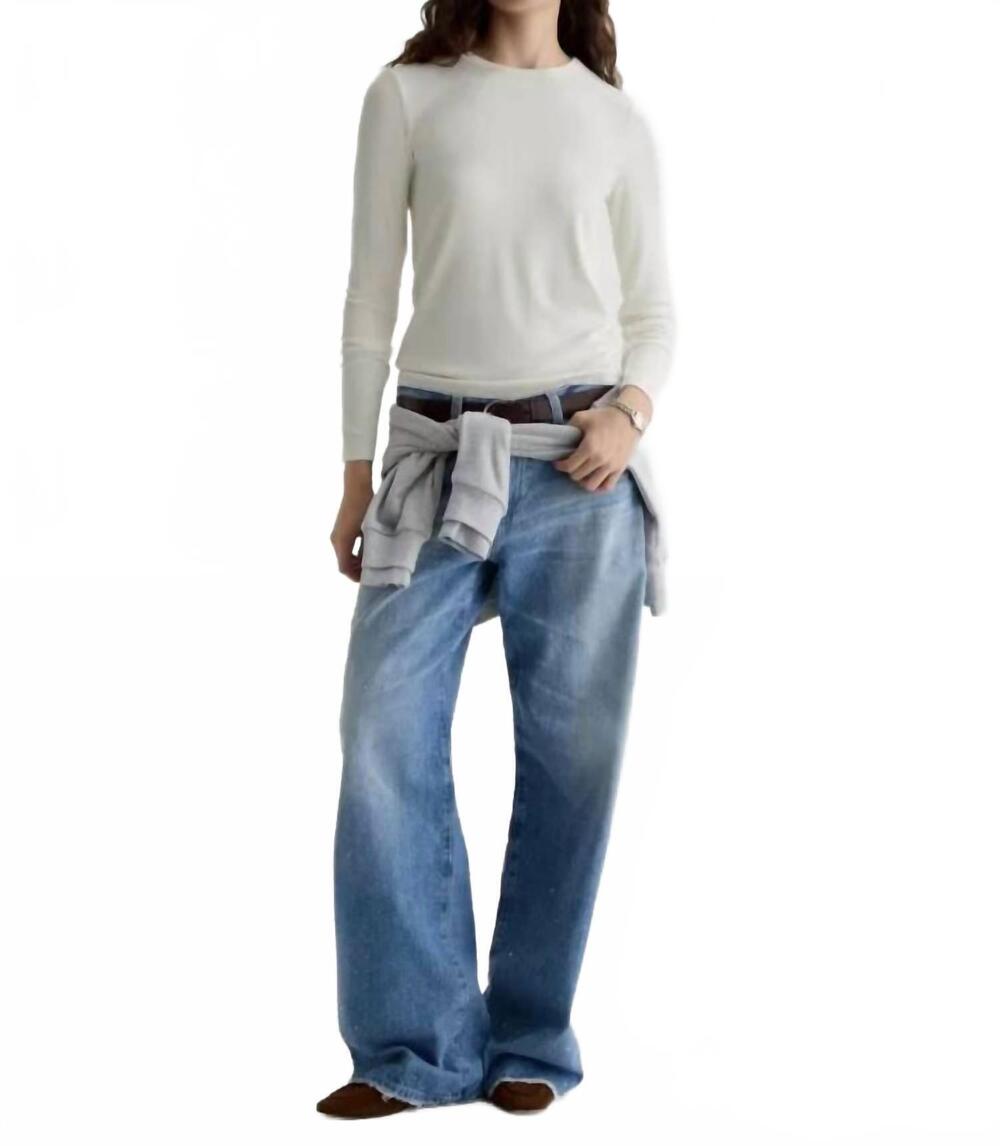 NEW AG JEANS julia essential long sleeve tee in powder